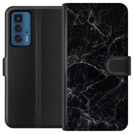 Kompatibelt Lommeboketui til Motorola Motorola Edge 20 Pro Marmor Svart