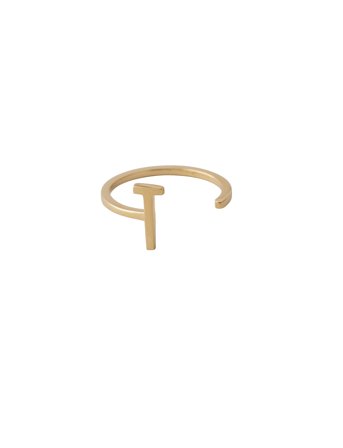 Design Letters Ring A-Z Gold - Gold - ONE SIZE