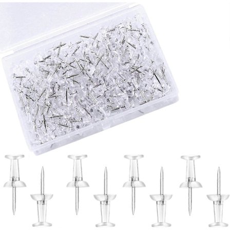 Klare tegnestifter, tegnestifter, tegnestifter til vægge, opslagstavle, klare tegnestifter til fastgørelse, opslagstavle-tegnestifter (100 stk. sølv)