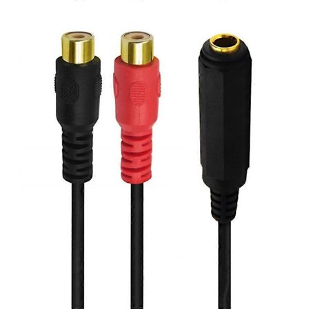 6,35 mm 1/4 tum Stereo Hona till 2RCA Hona Y Splitter Adapter Kabel Tråd 20cm_tfrf