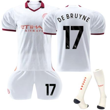 23-24 Barn Fotbollströja Kits Pojkar Träning Sportkläder Skjorta Shorts Strumpor man city 23/24 away kit #17 #28 (12-13 years)