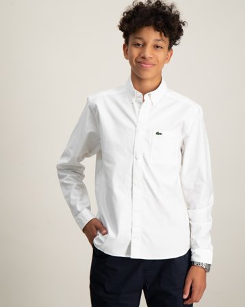 Lacoste CHEMISE MANCHES LONGUES Hvid Skjorter Dreng - Kids Brand Store