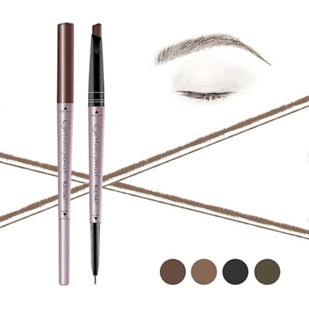 Dual-Ended Eyebrow Pencil, Waterproof Brow Pen, Smudge-Proof Long Lasting Eye Makeup, 1-Pack