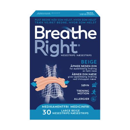 Breathe right Nesestrips, Large, 30 stk.