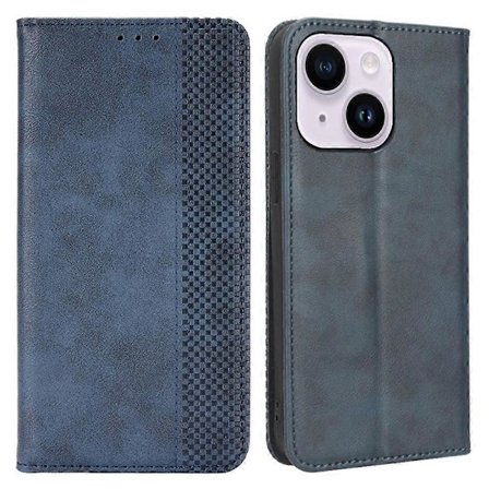 Retro Læder Shell til iPhone 15 Plus Etui Wallet Stand Anti-Ridse Telefon Cover