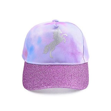 Baseballcaps med Tie-Dye Enhjørning for Jenter, Justerbare Barnehatter