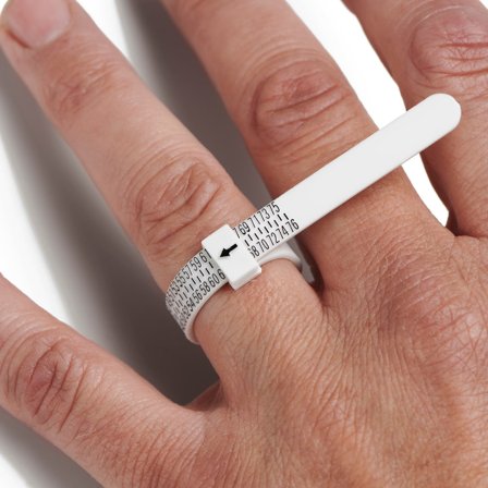 Cinta métrica para obtener la talla de anillo blanca - Tallas de anillo de la UE for Men