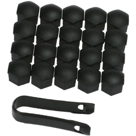 20-pack Universal Plast Bil Hjulmutterkåpor, Svart