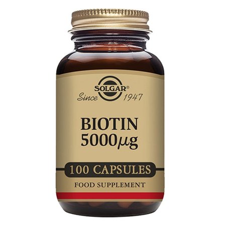 Solgar Biotin 5000 ug 100 kaps., Helse & Madvarer, Hud, Hår & Negle, Kosttilskud Til Håret