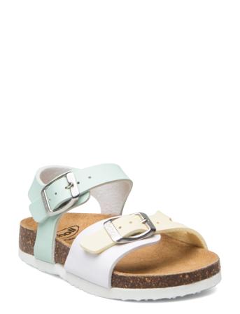 Sl Dolphin Pu Leather Wht-Multi Shoes Summer Shoes Sandals Hvit Scholl*Betinget Tilbud
