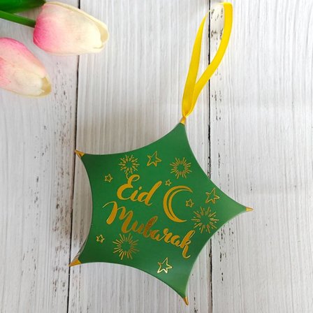 10 stk Eid Mubarak Godteri- og Sjokoladebokser Gavepakning Grønn