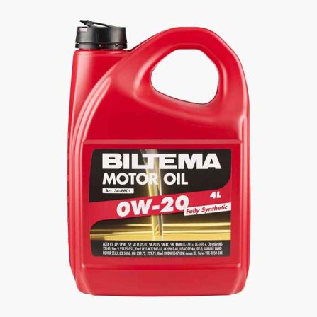Biltema - Helsyntetisk motorolje 0W-20 ACEA C5 4 liter