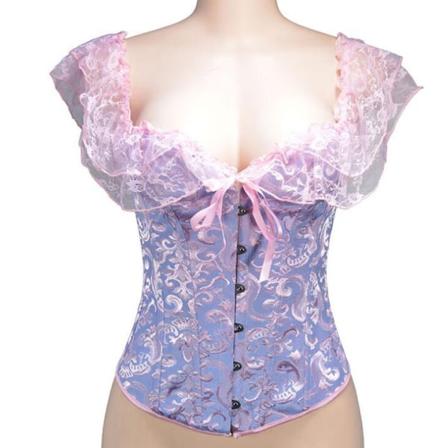 Kvinnors vintage Shapewear spetsformningskorsett Purple m