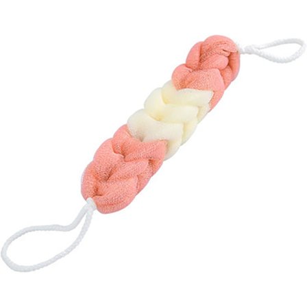 Pitkä selänpesin, 57 cm venyvä kylpysieni köysikahvoilla - syväpuhdistava verkkosieni suihkuun, miehille ja naisille