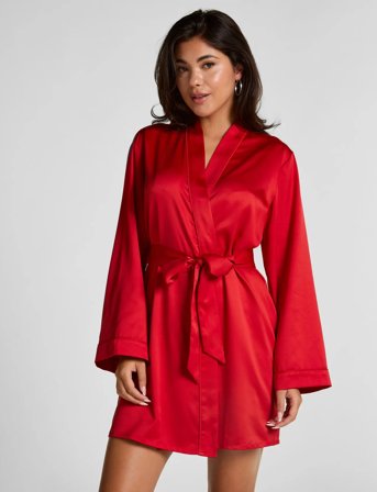 Hunkemöller Kimono Satin - Red - XL/XXL