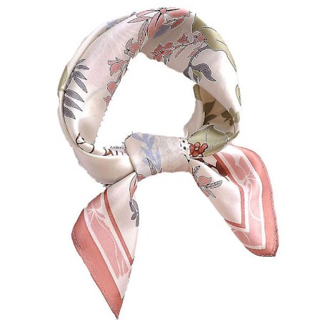 Silkefølelse tørklæde medium størrelse firkantet satintørklæde til damer (Pink)