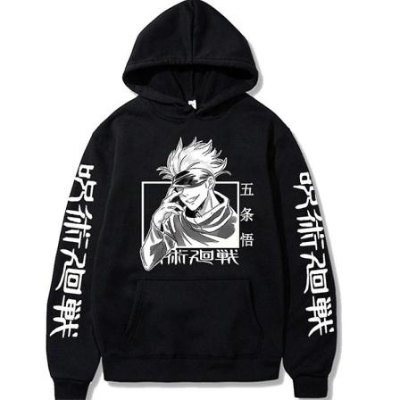Voksne Jujutsu Kaisen Anime Hoodie Gojo Satoru Print Luvtrøjer Toppar Pullover Sweatshirt Gave M