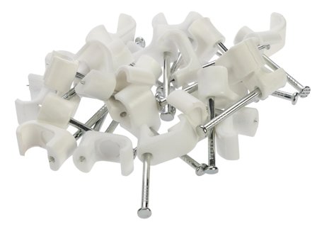 Nordic Quality Kabelklipps platt 6x10mm, Vit, 25 st.