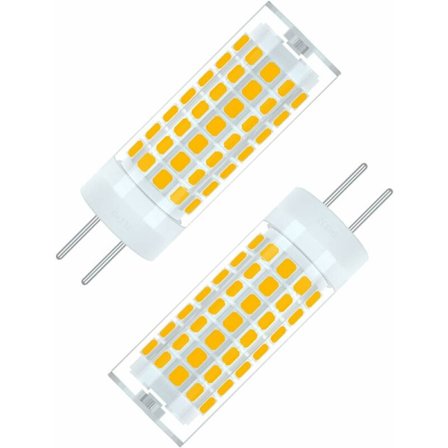 7W G6.35/GY6.35 LED-pære 690LM varm hvid 3000K, Bi-Pin-sokkel, svarende til 75W halogenpære, AC/DC 90-265V, til bordplader, loftslamper osv. (2-pak)