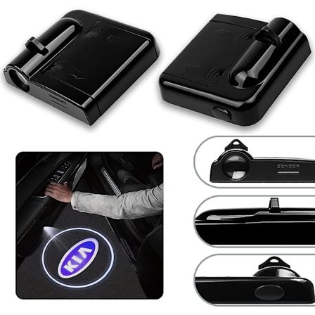 2 stk. Passer til Kia Dørlys Logo, trådløs Bildør Projektor Logo Lys Hd Led Courtesy Ghost Shadow Velkomstlampe
