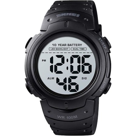 Outdoor Sport Watch 100M Waterproof 10 Year Battery Digital Watch Men LED Light Stopwatch Dual Time Wristwatch