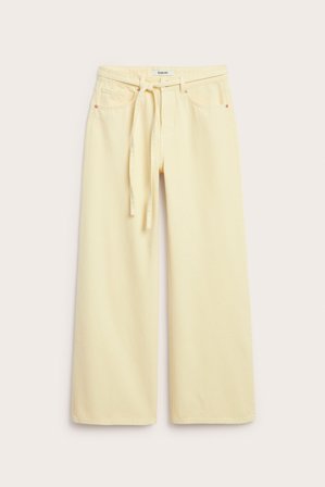 Kappahl | Wide jeans high waist Jasnożółty 46 | Jasnożółty