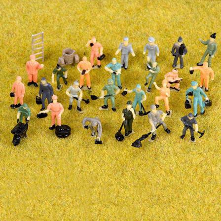 Byggnad Lilliputian Arbetare Människor Figurer Skala Byggnad