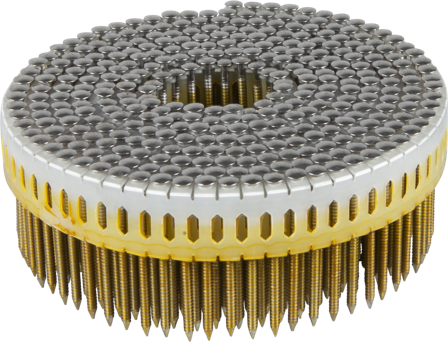 ESSVE 774629 Maskinspiker coil, 0°, kulehode, RFR A4 2,5 x 50 mm, 1950-pakning, Innfesting