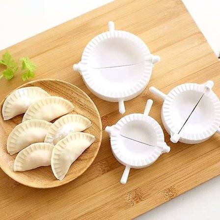 Ravioli Maker Set, Set med 3 Empanada/Pierogi Maker Oppskrift, Plast, Hvit