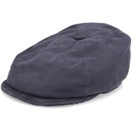 Stetson - Blå flatcap Keps - 6-Panel Cap Soft Cotton/Cord Navy Flat Cap @ Hatstore