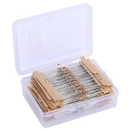 640-delt resistorsett 64 verdier 5% karbonfilm 1 Ohm til 10M Ohm 1/6W sorteringssett for DIY
