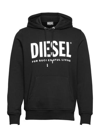 S-Girk-Hood-Ecologo Sweat-Shirt Hoodie Svart Diesel Men