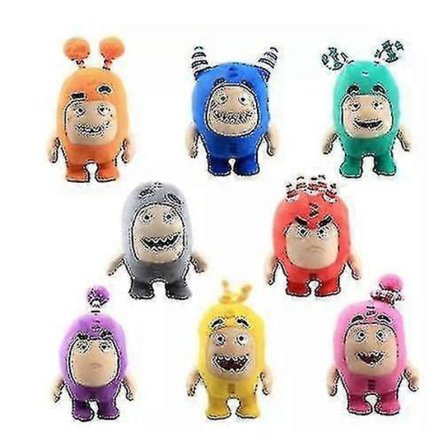 8 stk./parti Oddbods Tegneserie Plyslegetøj Udstoppede Børnelegetøj Samling Børnedukke Julefødselsdagsgave Boligdekoration 18 cm