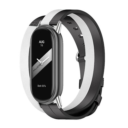 Mijobs Dubbel-Loop Läderarmband kompatibelt med Xiaomi Mi Band 8