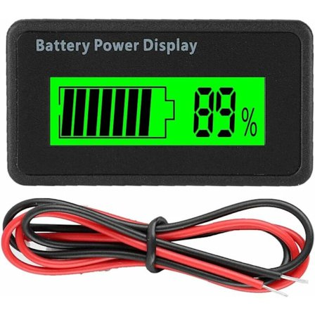 Universal batterikapasitetsindikator Batteristrømdisplay Tester Voltmeter 12-48V(Grønn) KLB