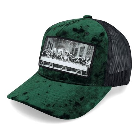 Public Domain - Grønn trucker Caps - Last Supper Green/Black Velvet Trucker @ Hatstore