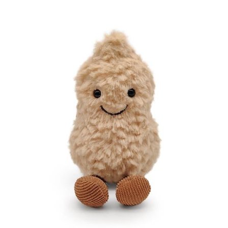 Jellycat kosedukke 15 cm liten peanøtt kosedyr, gave til barn, julegave 15 cm peanøtter