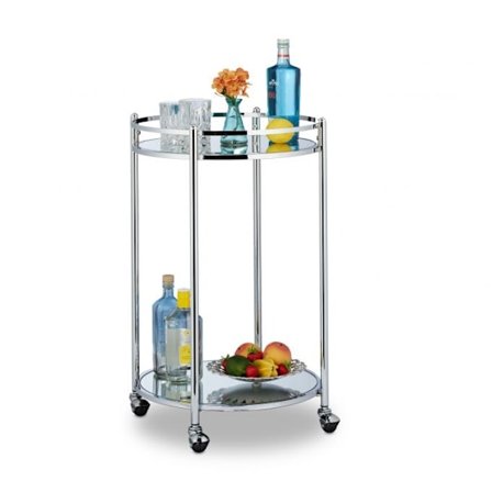 Serveringsvogn rund sølv