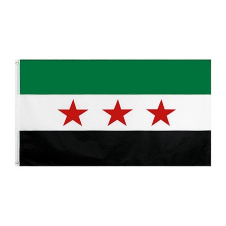 Syria Flagg Syrisk Nasjonalt Råd Uavhengighetsflagg med Messingmaljer Falmebestandig Syrisk Arabisk Banner for Innendørs Utendørs Bruk