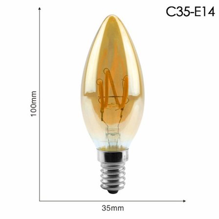 Vintage retro glödtråd C35-E14 C35-E14 C35-E14