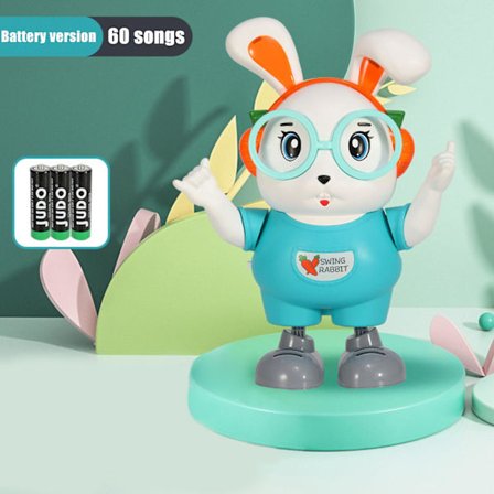 Elektrisk dansende kaninrobotlegetøj med lys, musik, lysende blinkende syngende kaninlegetøj til børn, tidlig pædagogisk legetøj