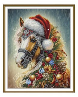 Broderikit Billede Julehest - Nova Sloboda