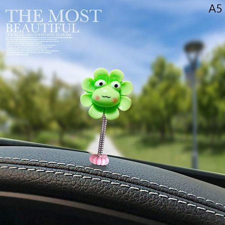 e Rystende Bobble Head Blomsterbil Interiør Ornament Dekorativ F