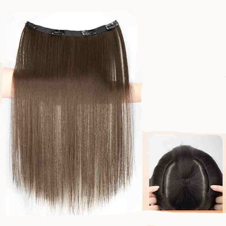 V-formad ett stycke syntetiskt 4 Clip In Hair Extensions Lång rak frisyr Frisyr Färg 50CM Naturligt falskt hår