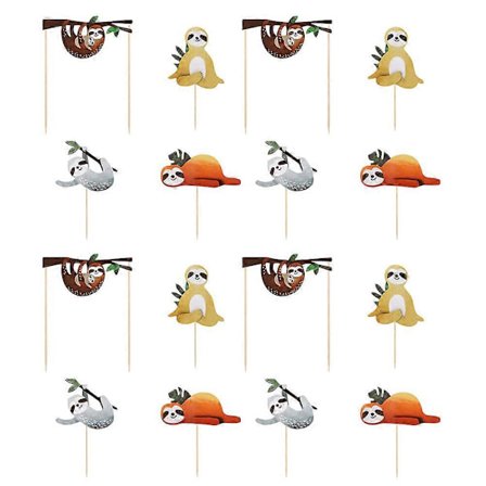 16 st Djungeldjur Sengångare Baby Shower Födelsedagstårta Dekorationer Baby Shower Sengångare Tårtdekorationer (FMY)