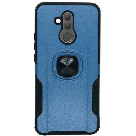 Tyylikäs kansi sormustelineellä (LEMAN) - Huawei Mate 20 Lite Mörkblå