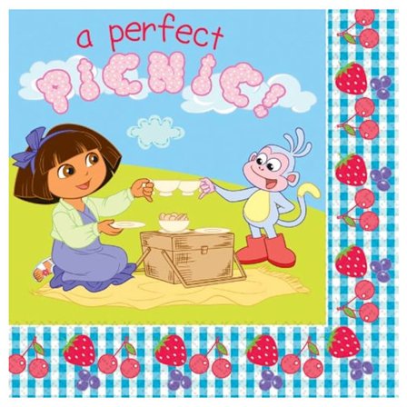 Dora The Explorer A Perfect Picnic Servetter (Förpackning om 16) En Storlek