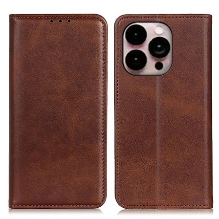iPhone 14 Pro Max lompakkokotelo, aitoa nahkaa - Kahvi