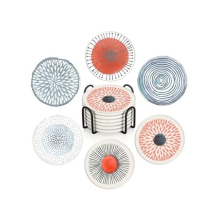 Pyöreät keraamiset lasinaluset korkkipohjalla mukeille ja laseille TRUYUETY