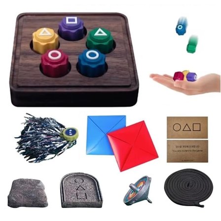 Mustekalojen Korean Kansanpelisetti Squid Game 2, Korealainen Perinteinen Peli